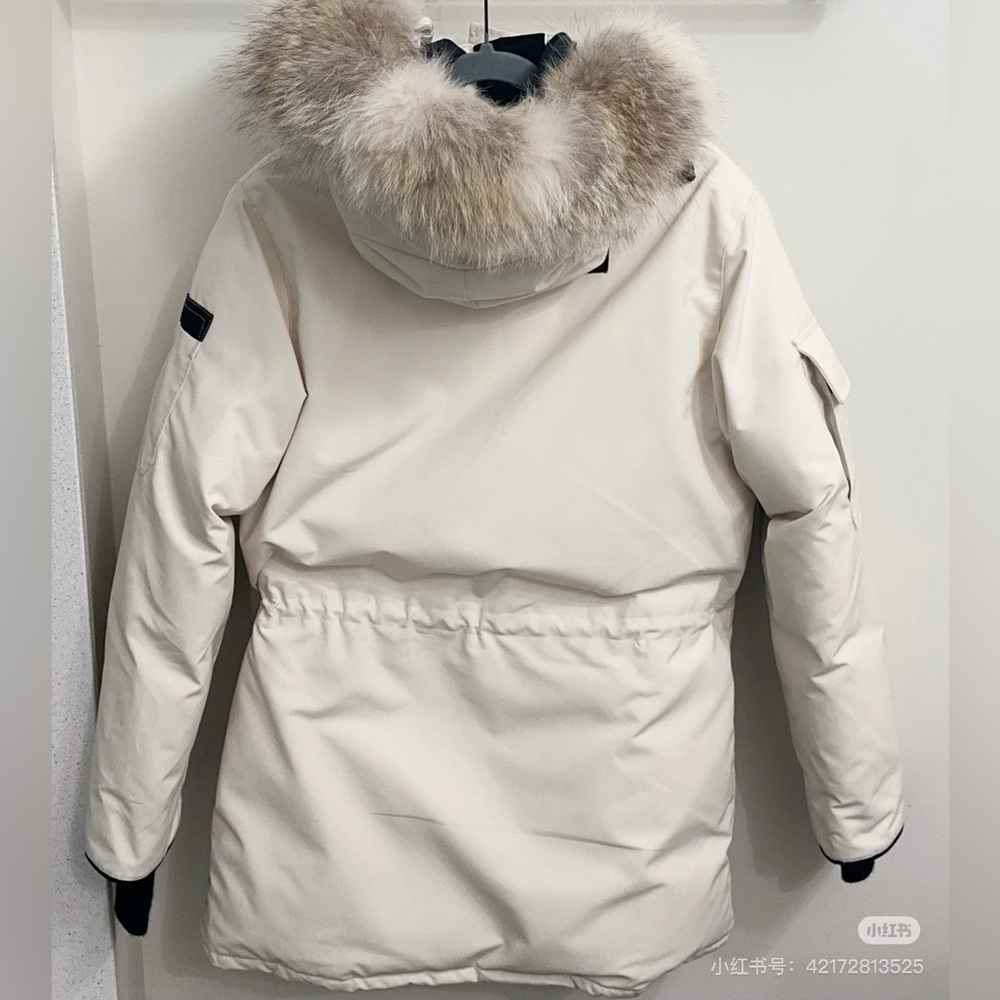 Canada Goose Cream Parka with Fur Hood - Picture 2 of 2